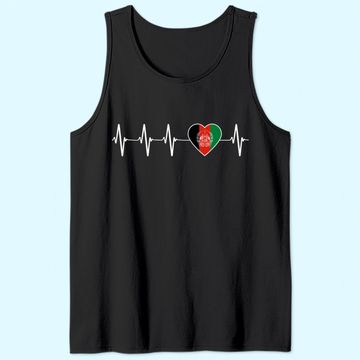 Discover Afghani Heartbeat I Love Afghanistan Heart Flag Tank Top