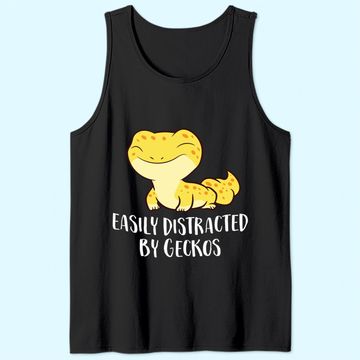 Discover Easily Distracted By Geckos Cute Leopard Lizard Tank Top