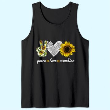 Discover Peace Love Sunshine Sunflower Hippie Sunflower Lover Tank Top
