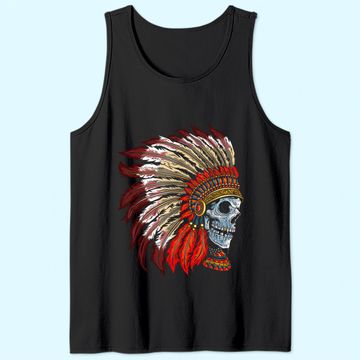 Discover Native American Indian Tee Awesome Skull Indigenous American Tank Top