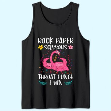Discover Rock Paper Scissors Throat Punch I Win Flamingo Game Tank Top