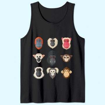 Discover Monkey Chimpanzee Gorilla Squirrel Monkey Tank Top