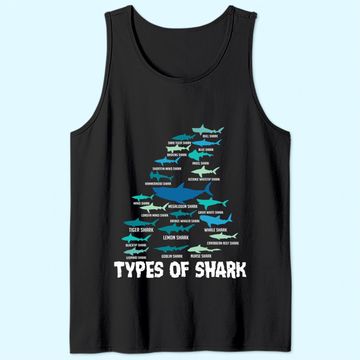 Discover Types of Shark Megalodon Great White Nurse Shark Tank Top