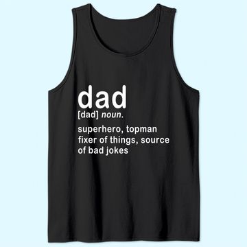 Discover Dad Definition Super Hero Dictionary Fathers Day Tank Top