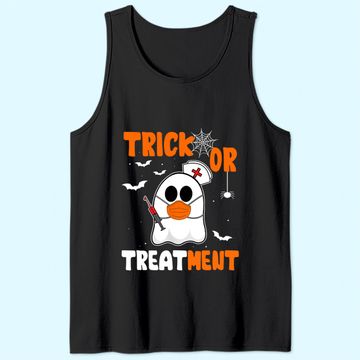 Discover Trick Or Treatment Boo Crew Funny Halloween Nurse Nursing Tank Top