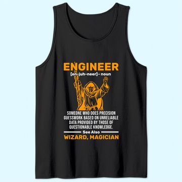Discover Funny Wizard Engineer Definition Civil Mechanical Engineer Tank Top