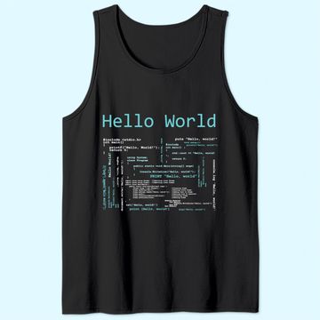 Discover Hello World Computer Programming Languages Tank Top
