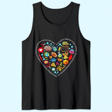 Discover Speech Language Pathology Heart Shape Speech Therapy Tank Top