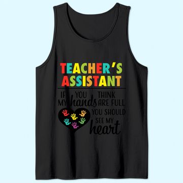 Discover Teacher Assistant Heart Quote Tank Top