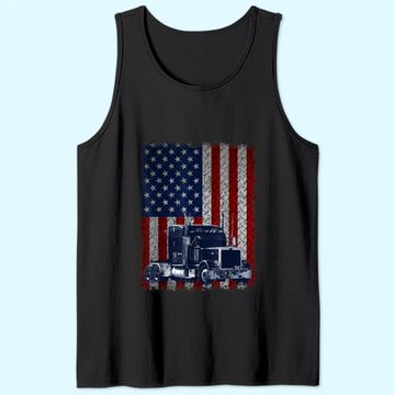 Discover Truck Driver American Flag Tank Top