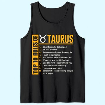 Discover Top 10 Rules Of Taurus Zodiac Tank Top
