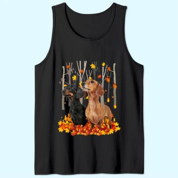 Discover Hello Autumn Maple Dachshund Leaf Fall Cute Dachshund Tank Top