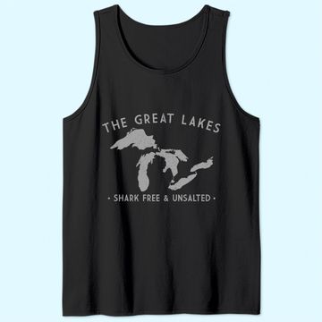 Discover Great Lakes Shark Free and Unsalted Vintage Tank Top