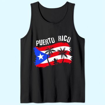 Discover Distressed Style Puerto Rico Frog Tank Top