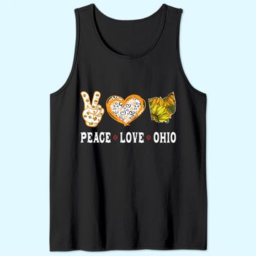 Discover Peace love Ohio State Souvenirs Sunflower Tank Top
