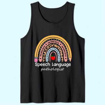 Discover Speech Therapy Leopard Rainbow Tank Top