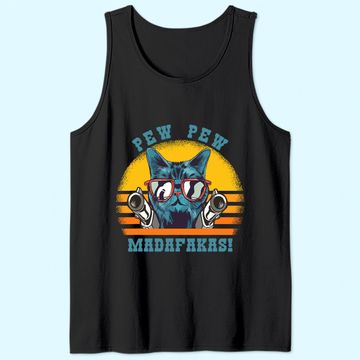 Discover Pew Pew Madafakas Funny Cat Tank Top