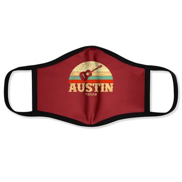 Discover Retro Austin Texas Guitar Face Mask