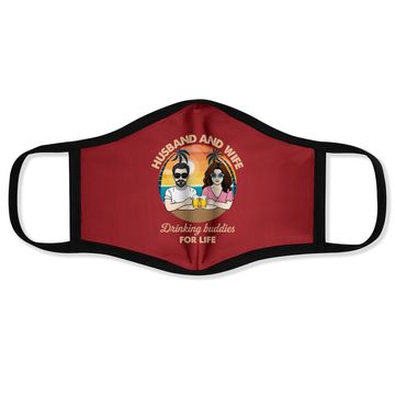 Discover Husband And Wife Drinking Buddies For Life Face Mask