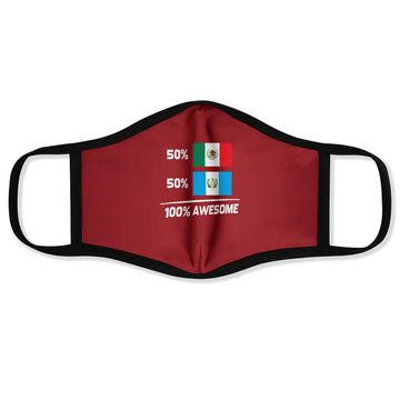Discover Half Mexican Half Guatemalan Pride Mexico Guatemala Flag Face Mask