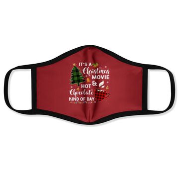 Discover It's A Christmas Movie & Hot Chocolate Plaid Christmas Tree Face Mask