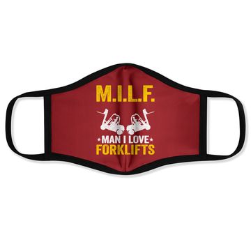 Discover M.i.l.f. Man I Love Forklifts Jokes Funny Forklift Driver Face Mask