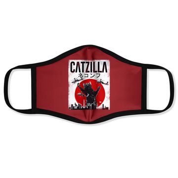 Discover Vintage Catzilla Japanese Sunset Style Cat  face Mask