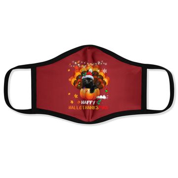 Discover Happy Hallothanksmas Pumpkin Turkey Black Cat Lovers Gifts Face Mask