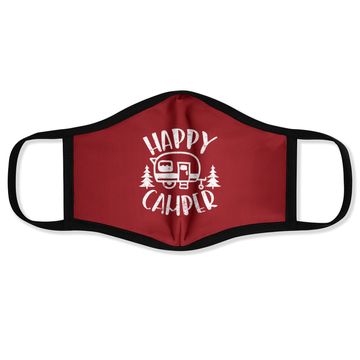 Discover Happy Camper Trailer Outdoor Camping Face Mask