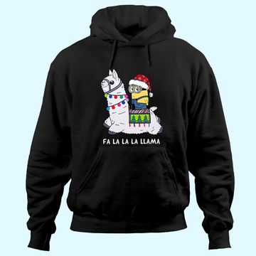 Discover Santa Minion Riding Fa La La La La Llama Christmas Hoodies