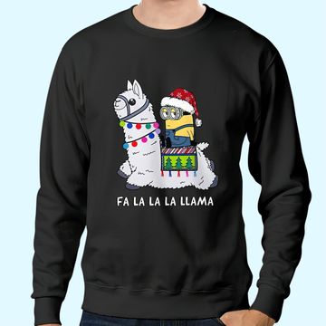 Discover Santa Minion Riding Fa La La La La Llama Christmas Sweatshirts