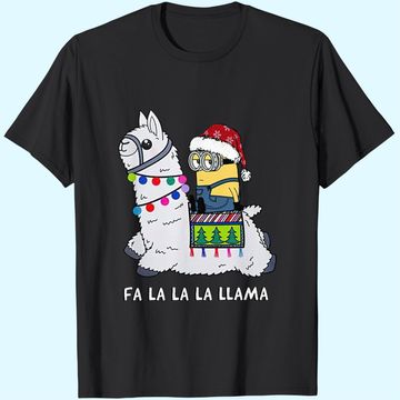 Discover Santa Minion Riding Fa La La La La Llama Christmas T-Shirts