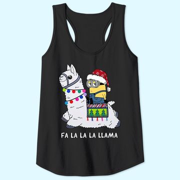 Discover Santa Minion Riding Fa La La La La Llama Christmas Tank Tops