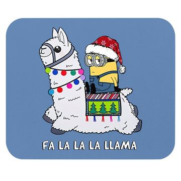 Discover Santa Minion Riding Fa La La La La Llama Christmas Mouse Pads