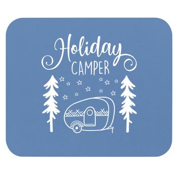 Discover Red Holiday Camper Christmas Mouse Pads