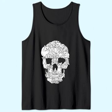 Discover Cat Skull Halloween Tank Top