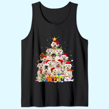 Discover Christmas Pajama Maltese Tree Xmas Tank Top