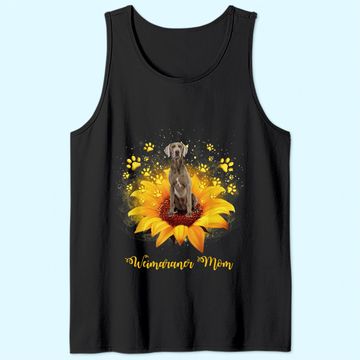Discover Weimaraner Mom Sunflower With Dog Paw Tank Top