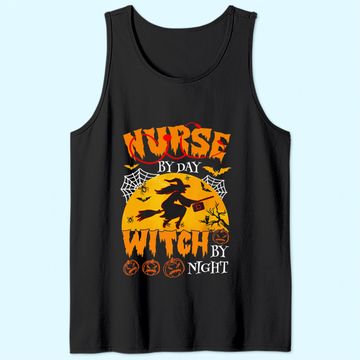 Discover Nurse By Day Witch By Night Halloween Tank Top