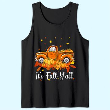 Discover It's Fall Y'all Pumpkin Truck Autumn Tree Hello Fall Tank Top