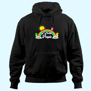 Discover I Hate People Rainbow Printed Hoodie