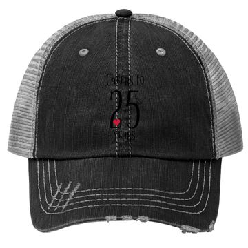 Discover Cheers To 25 Years - 25th Wedding Anniversary Trucker Hat