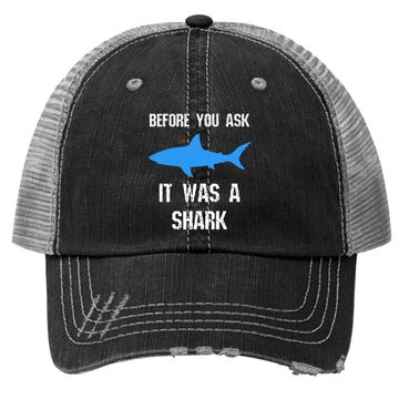 Discover Funny Amputee Amputation Surgery Shark Humor Trucker Hat