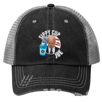 Discover Funny Sippy Cup Joe Biden Premium Trucker Hat