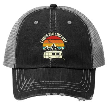 Discover Retro Vintage Mountains I Hate Pulling Out Funny Camping Trucker Hat