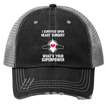 Discover I Survived Open Heart Surgery Open Heart Surgery Trucker Hat