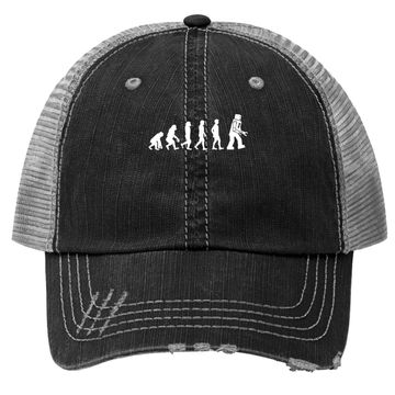 Discover Funny Trucker Hat - Ape, Monkey, Man To Robot Evolution Trucker Hat