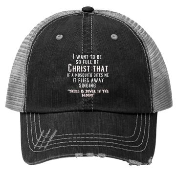 Discover Christ Christian Mosquito Joke Trucker Hat