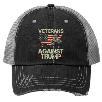 Discover Veterans Against Donald Trump Trucker Hat