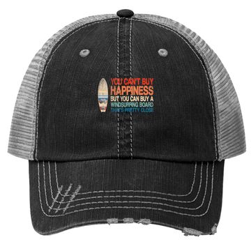 Discover Windsurfing Quote Retro Vintage Windsurfer Trucker Hat